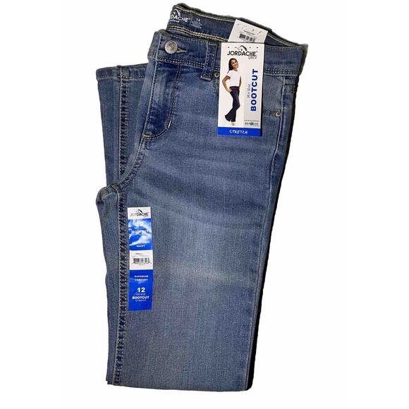 Lot Of 4 JORDACHE GIRLS JEANS Sz 12 SKINNY & Bootcut BLUE Button Zipper Snap - Picture 7 of 16
